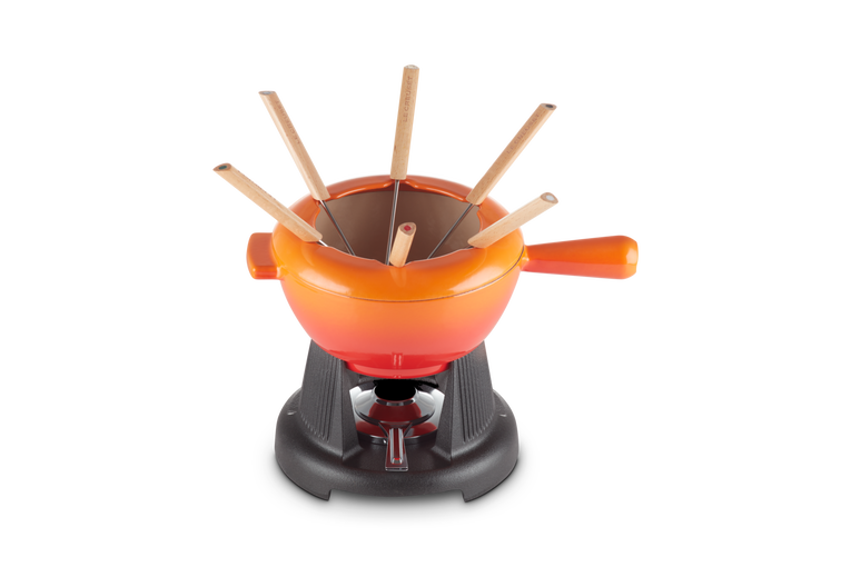 Le Creuset Fondue-Set Mode aus Gusseisen, orange