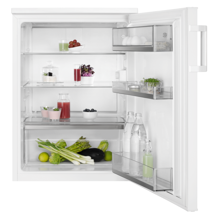 AEG Kühlschrank weiß und offen von vorne
