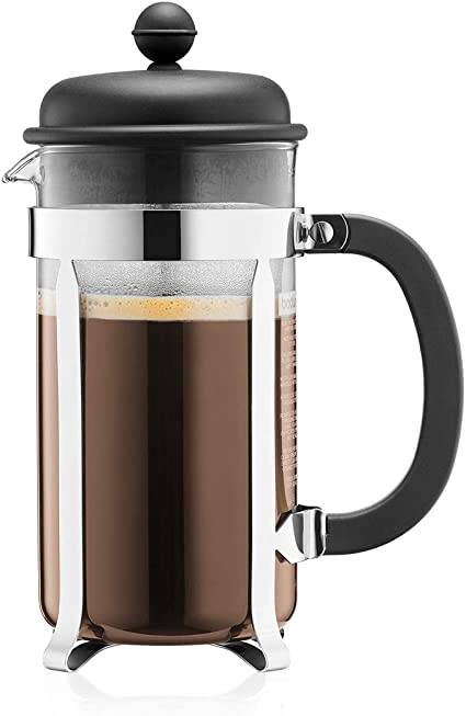 Bodum French Press von der Seite inkl. zubereiteten Kaffee