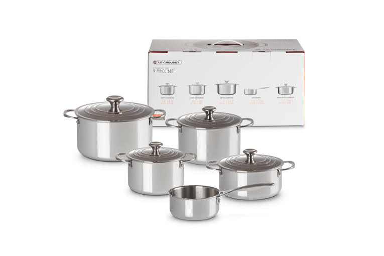 Le Creuset 5-teiliges Topfset aus Edelstahl