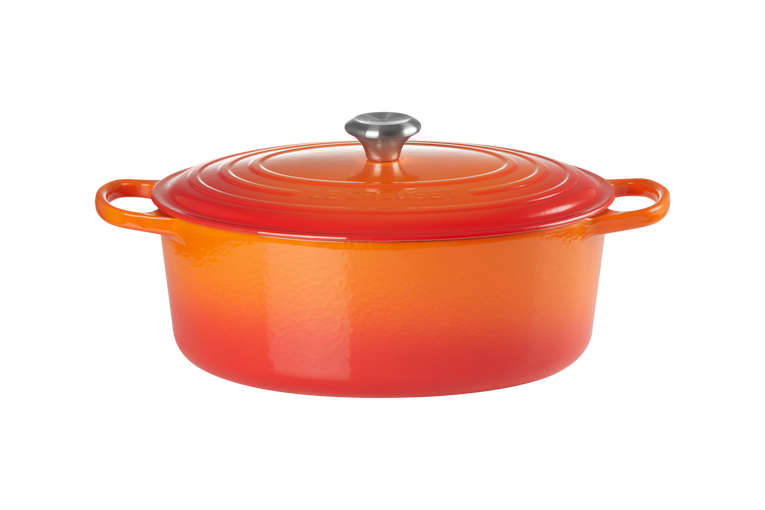 Le Creuset Ovaler Bräter aus Gusseisen in orange