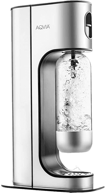 Aqvia Wassersprudler von der Seite in silbern