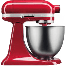KitchenAid Artisan Mini mit Rührschüssel von der Seite